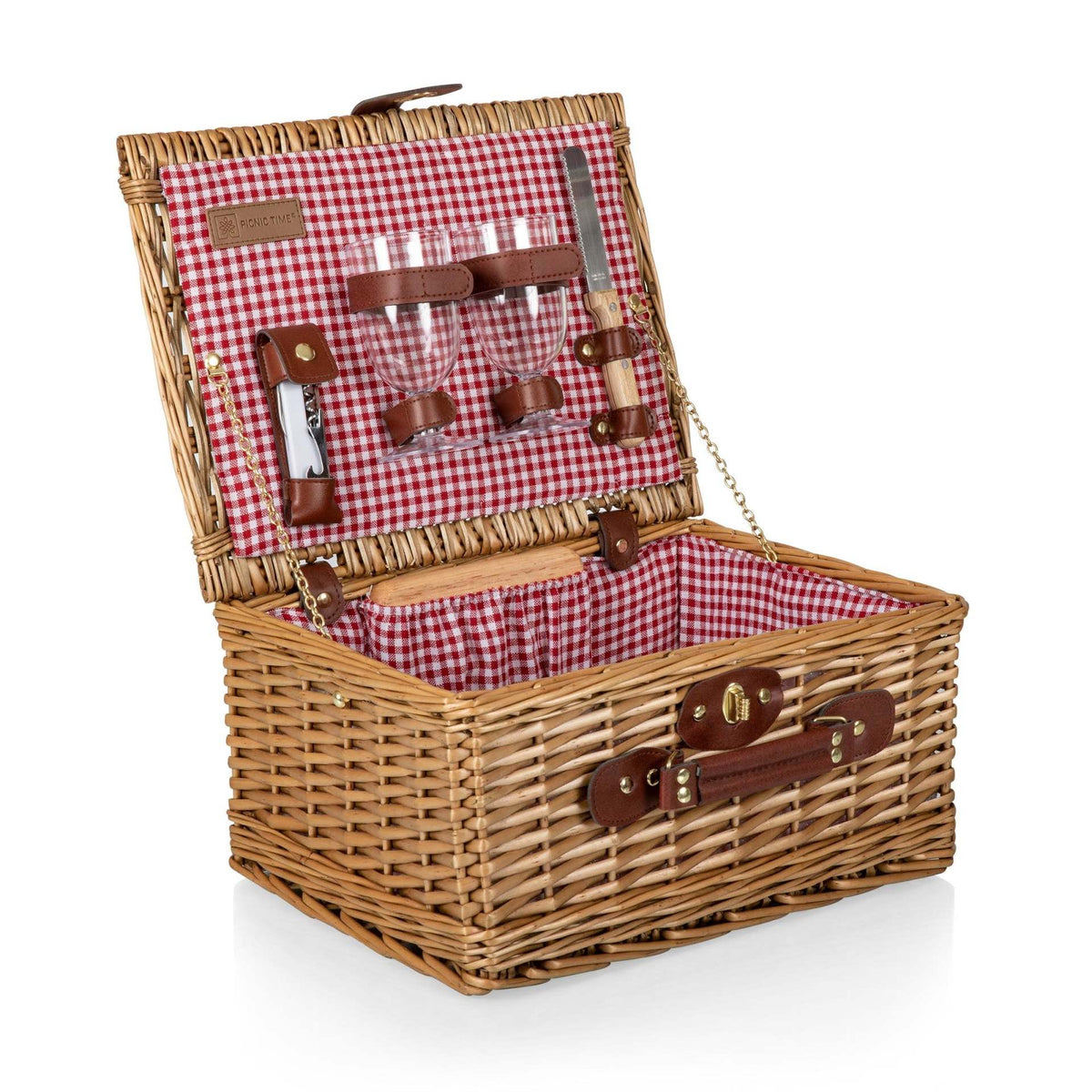 Women's picnic basket with integrated dish set and rustic design LoungeYard — product view 5