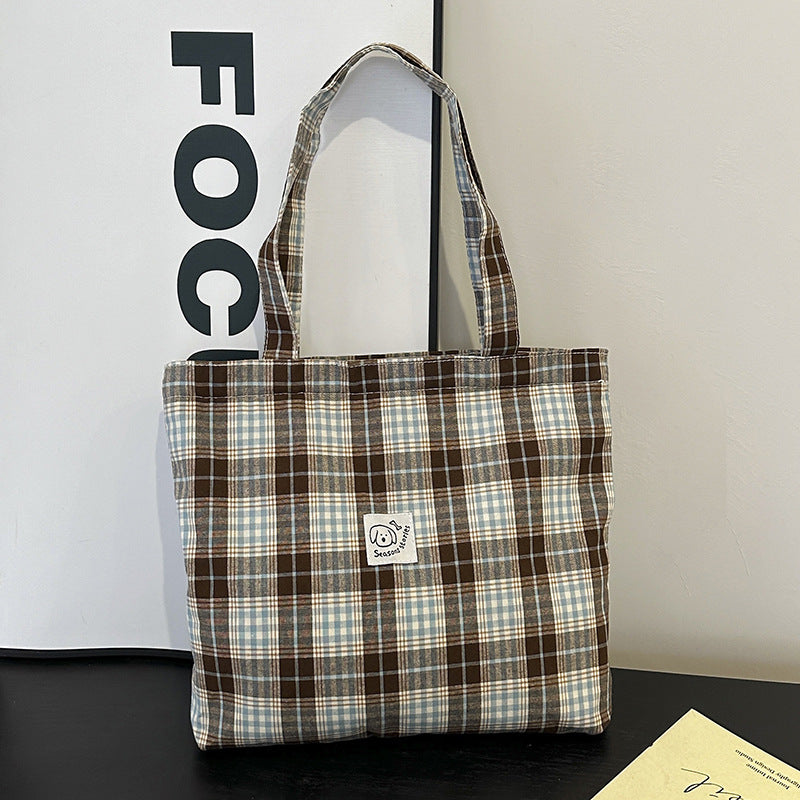 WoStylish Plaid Tote Bag LoungeYard — product view 1