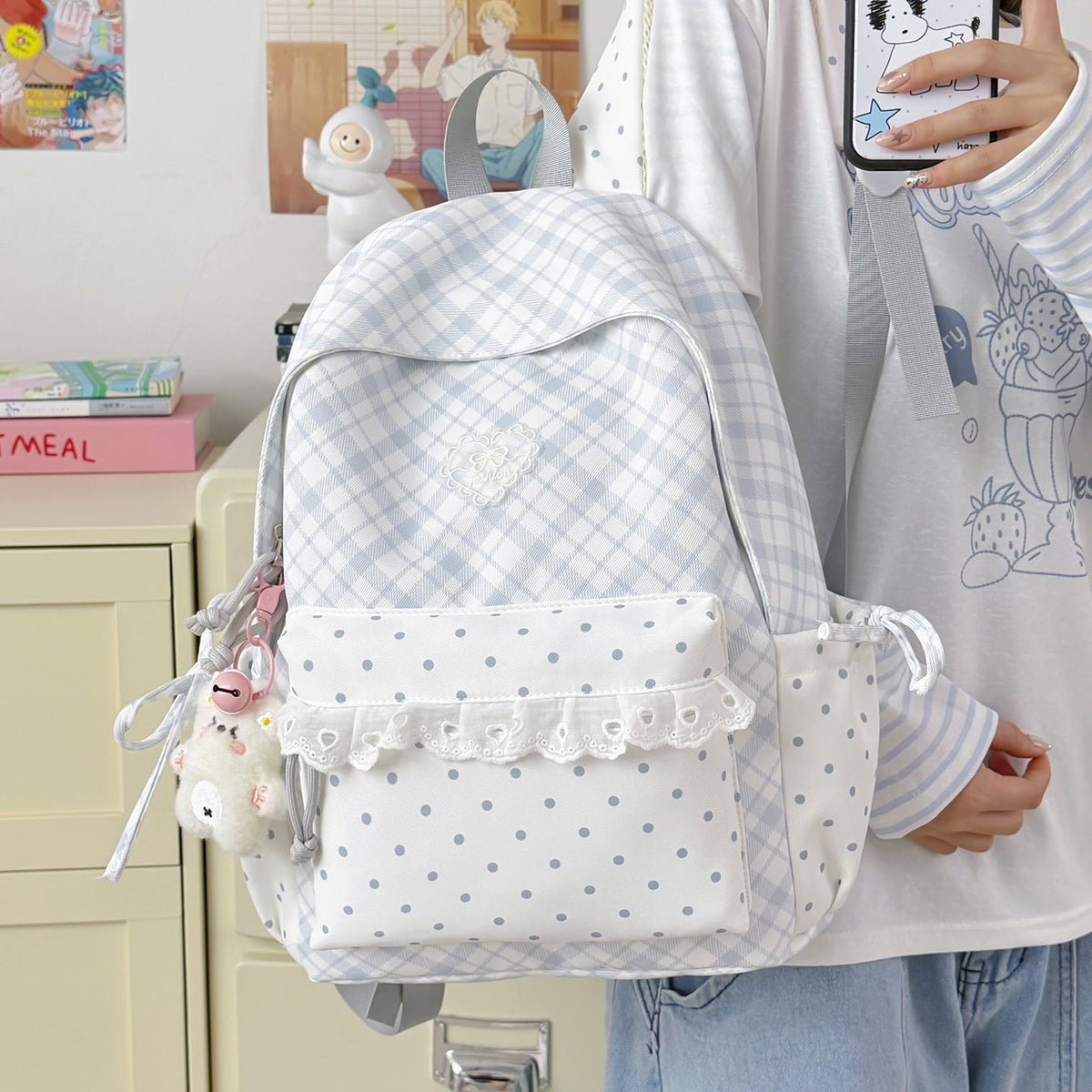 Playful Bunny-Ear Design Backpack LoungeYard — product view 2