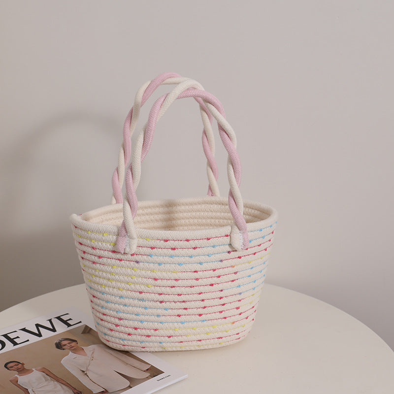 Handmade basket bag with modern accents LoungeYard — product view 4
