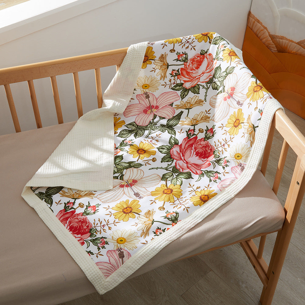 Floral Patterned Baby Blanket LoungeYard — product view 6