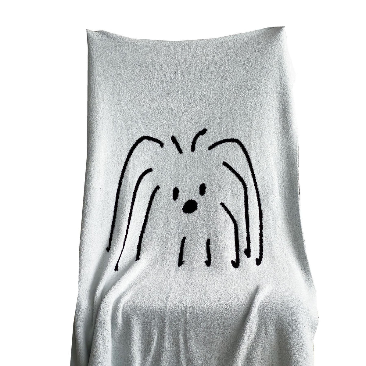 Reversible cuddly blanket made of terry cloth with decorative dog motif — product view 5