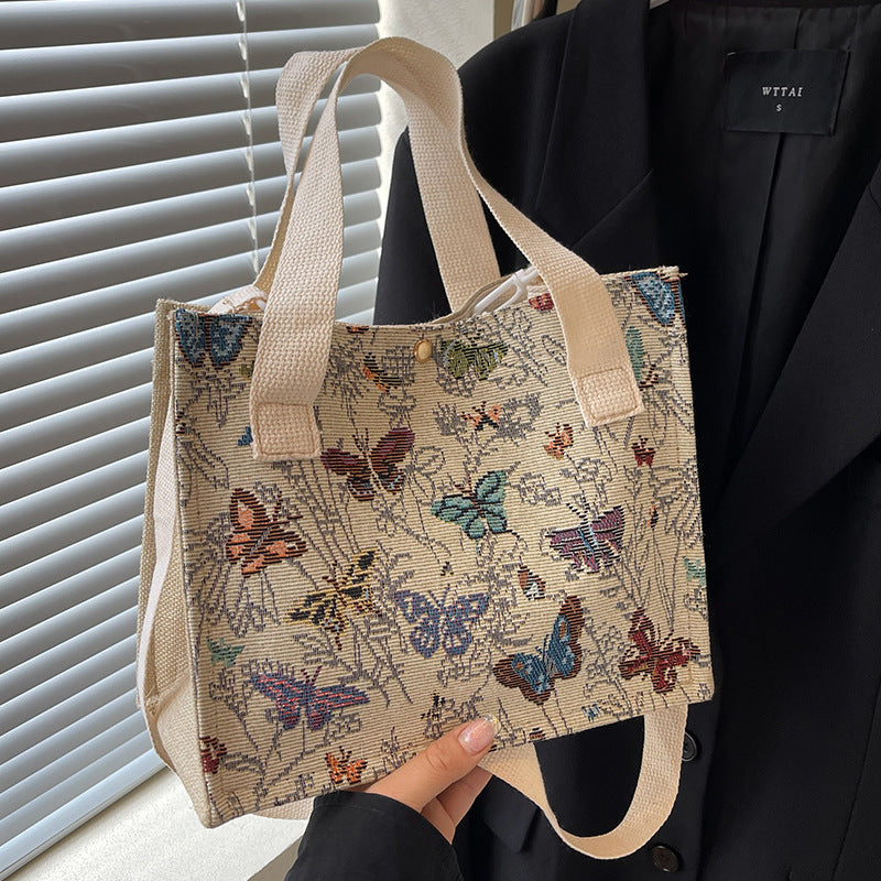 Floral Embroidered Canvas Tote Bag 1790616768 — product view 1