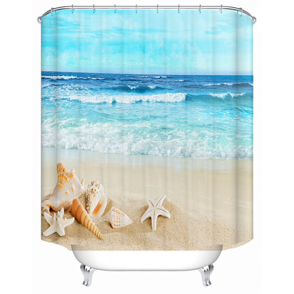 Beach-Themed Shower Curtain LoungeYard — product view 5