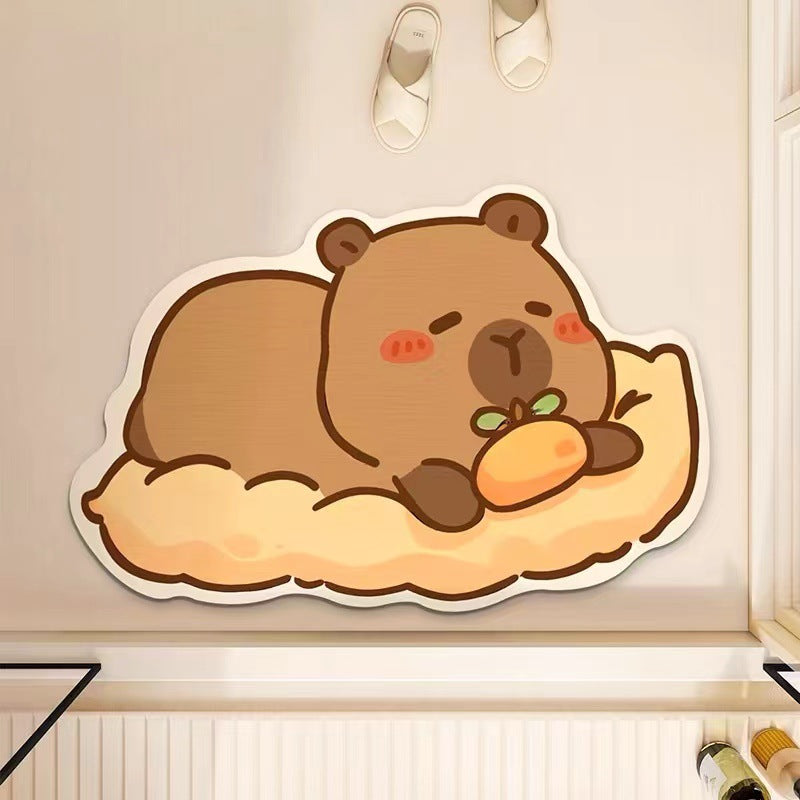 Cartoon Bear-Themed Plush Bath Mat — product view 1