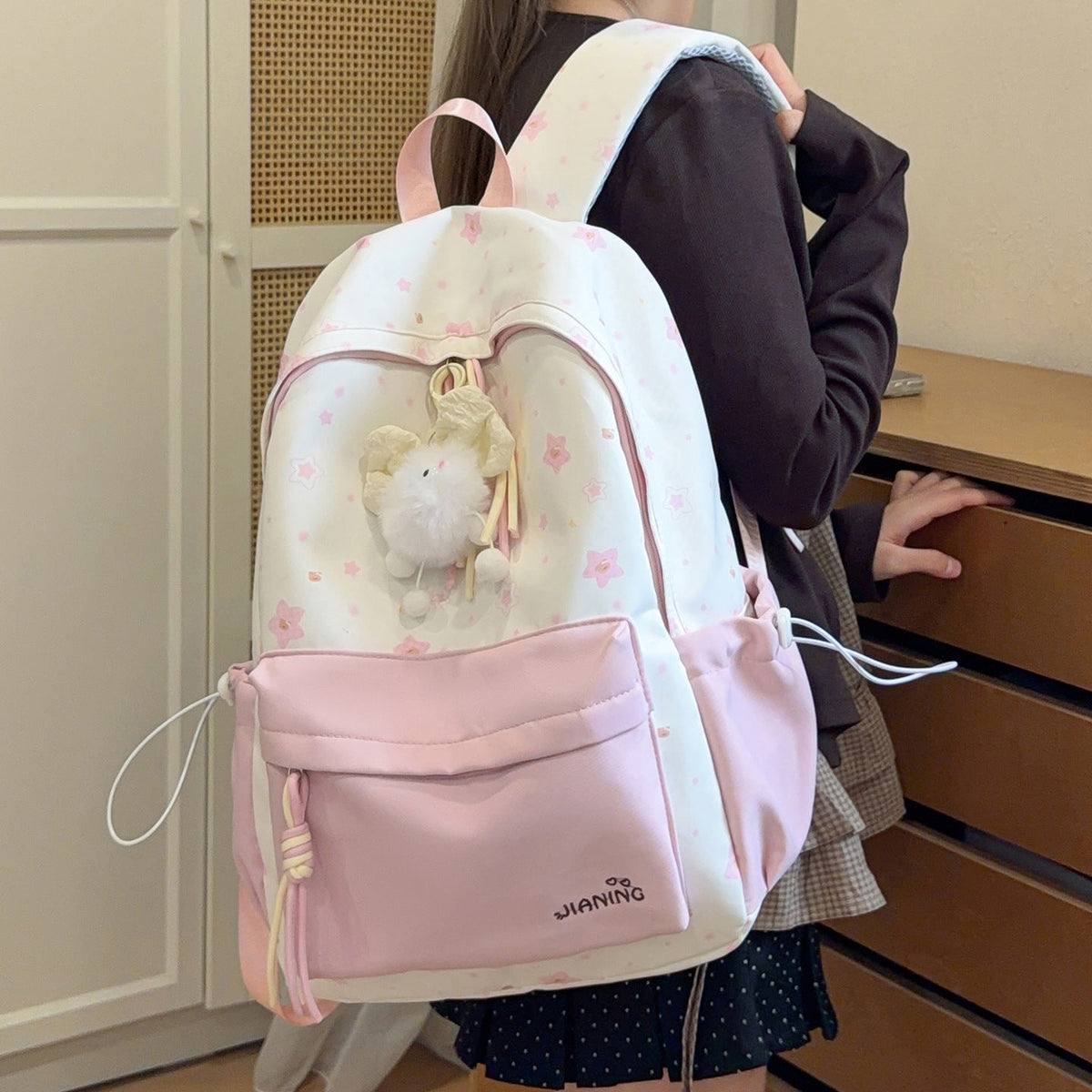 Decorative Floral Print Backpack LoungeYard — product view 2