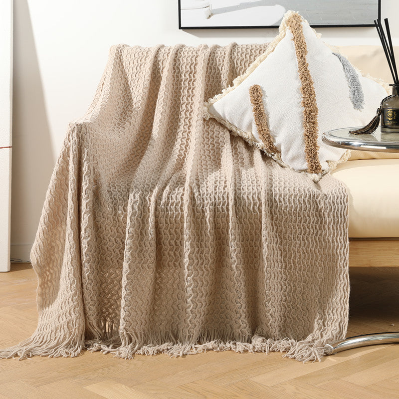 Cozy Knitted Throw Blanket LoungeYard — product view 7