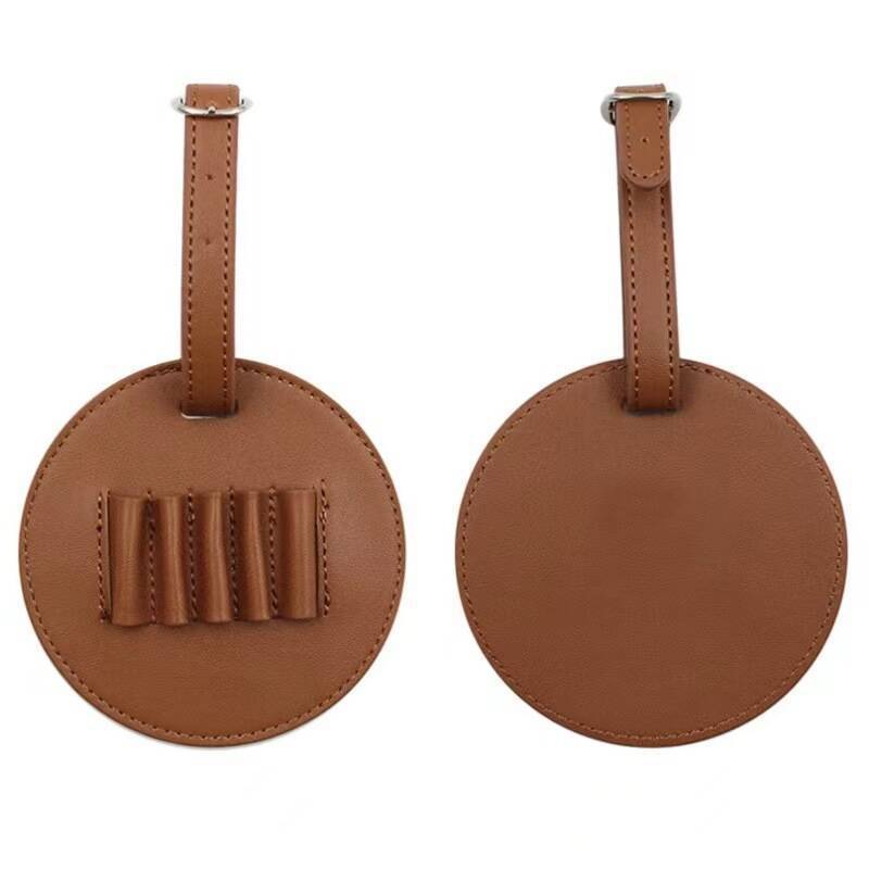 Round Leather Luggage Tag — product view 1