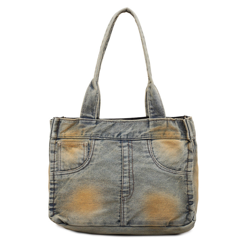 Denim-Inspired Multi-Pocket Tote Bag — product view 2
