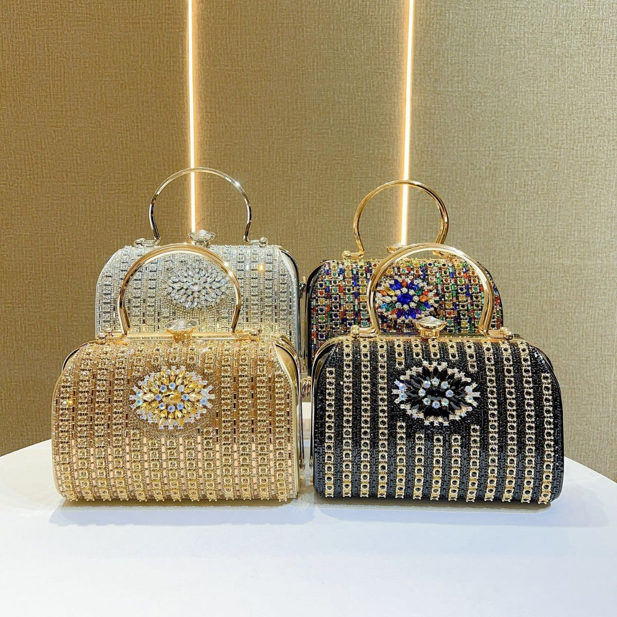 Vintage-Inspired Crystal-Embellished Handbag — product view 4