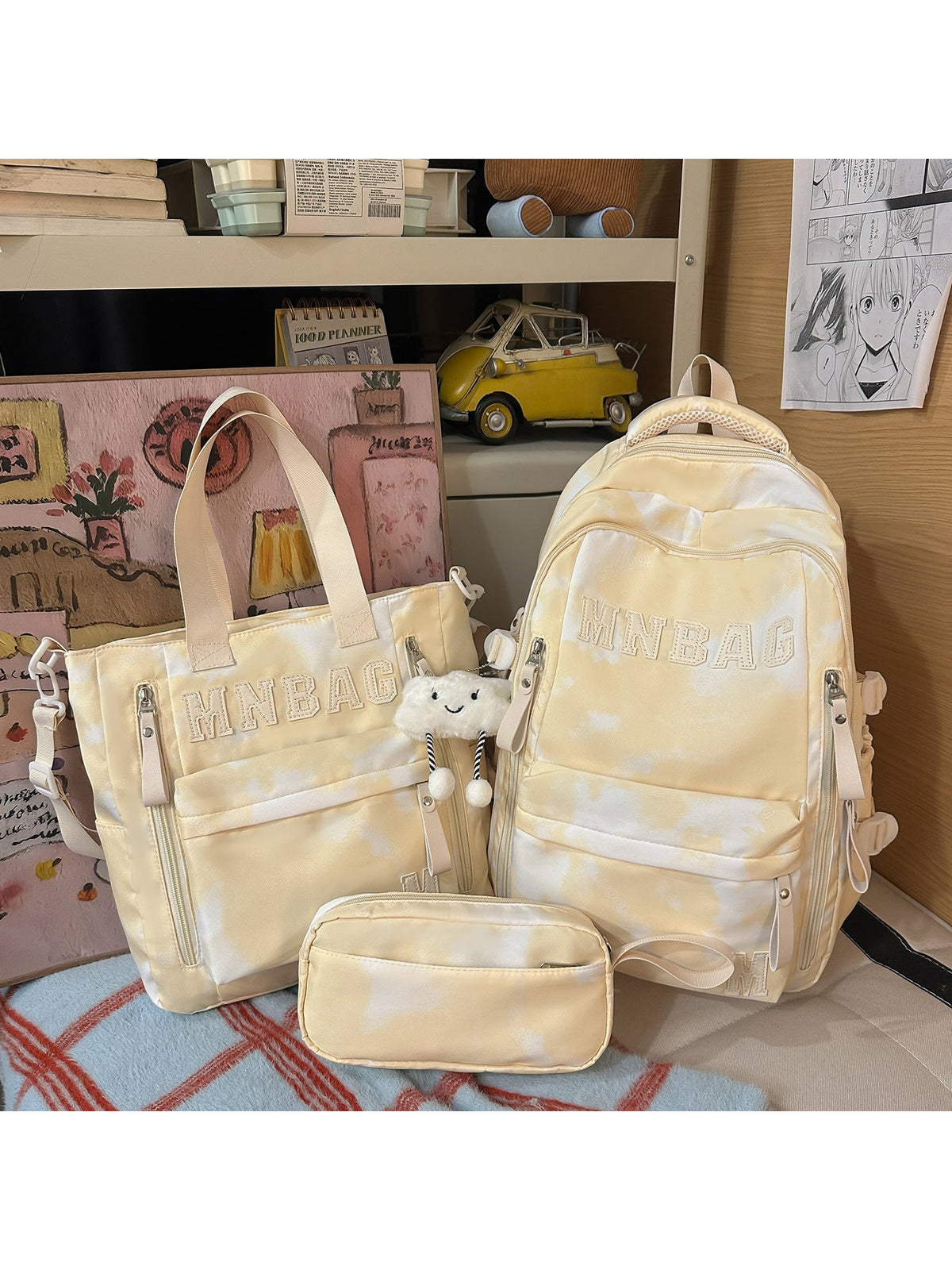 Versatile Travel School Backpack Set LoungeYard — product view 3