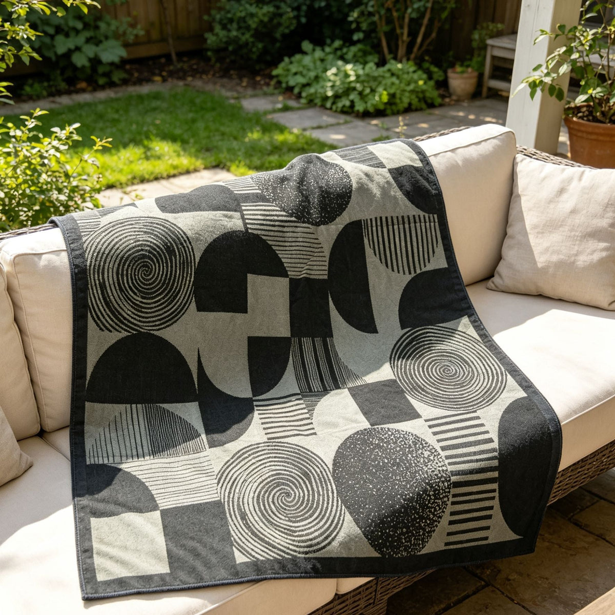 Artistic Patterned Throw Blanket — product view 3