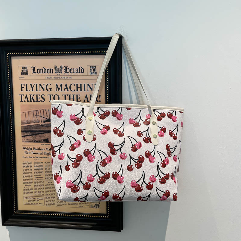 WoPlayful Cherry Patterned Tote Bag LoungeYard — product view 1
