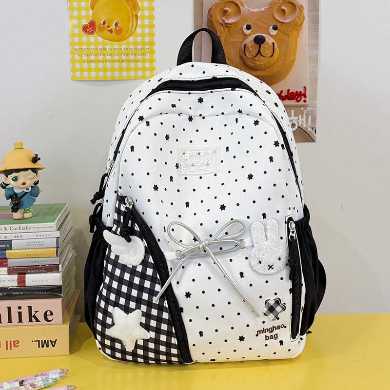 Cute Illustrated Star-Print Backpack LoungeYard — product view 7