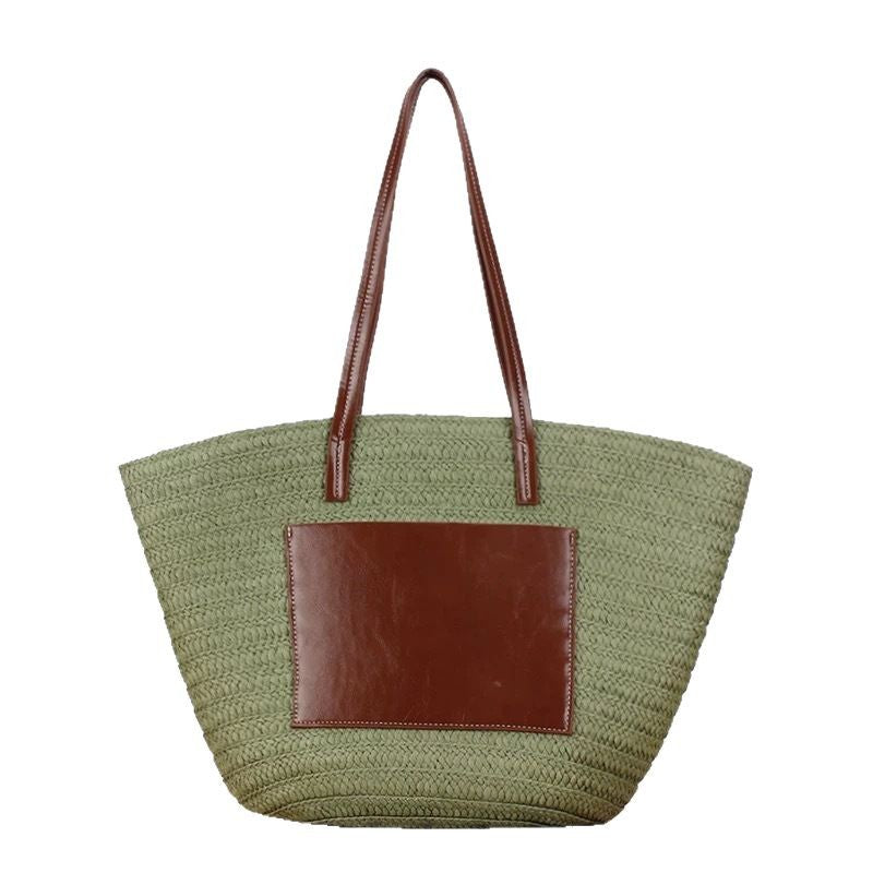 Spacious macrame tote bag with elegant leather accent LoungeYard — product view 5