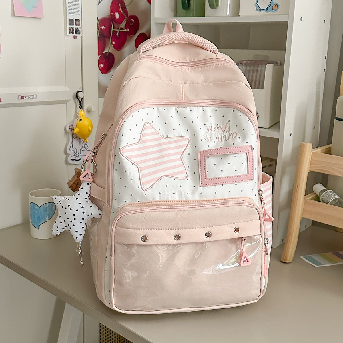 Playful Star-Embellished School Backpack LoungeYard — product view 7