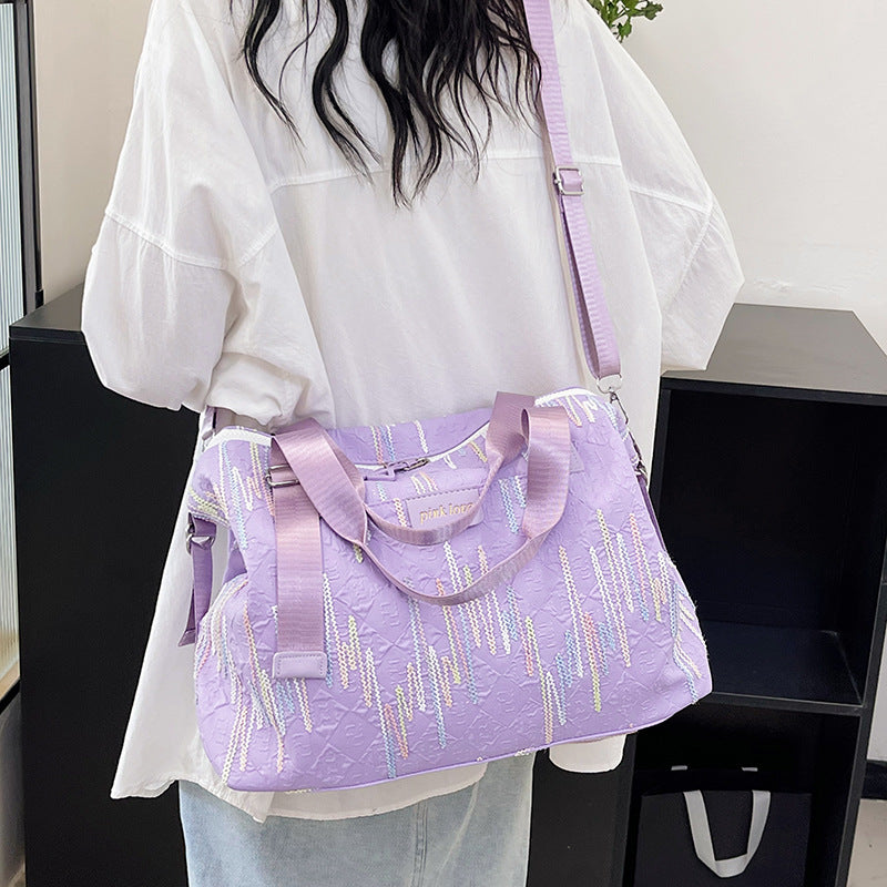 Chic Textured Travel Duffle Bag LoungeYard — product view 1