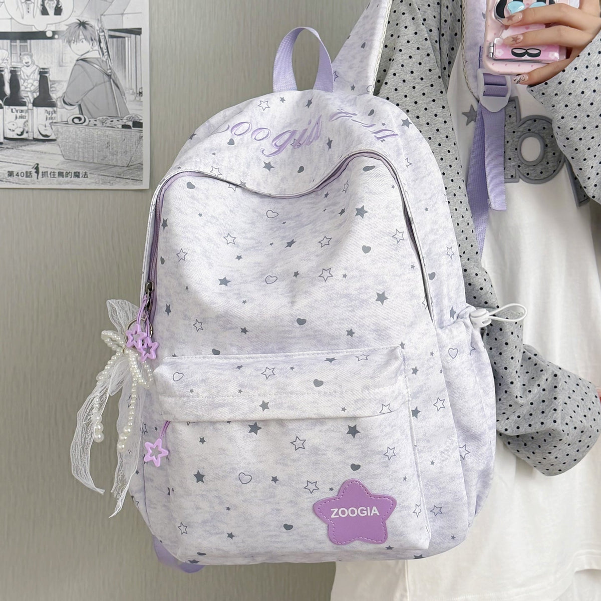 Cute Bunny-Ear Design School Backpack LoungeYard — product view 3