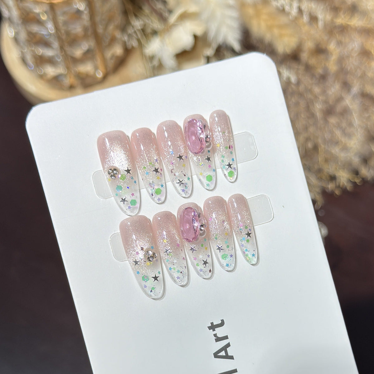 Glittery Starry Decorative Press-On Nails — product view 5