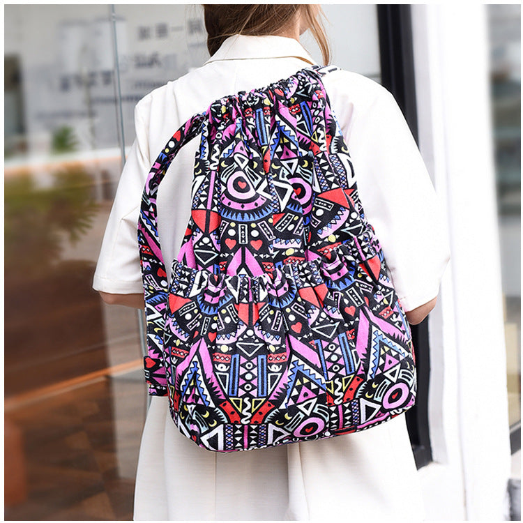 Drawstring Elephant Print Backpack LoungeYard — product view 1