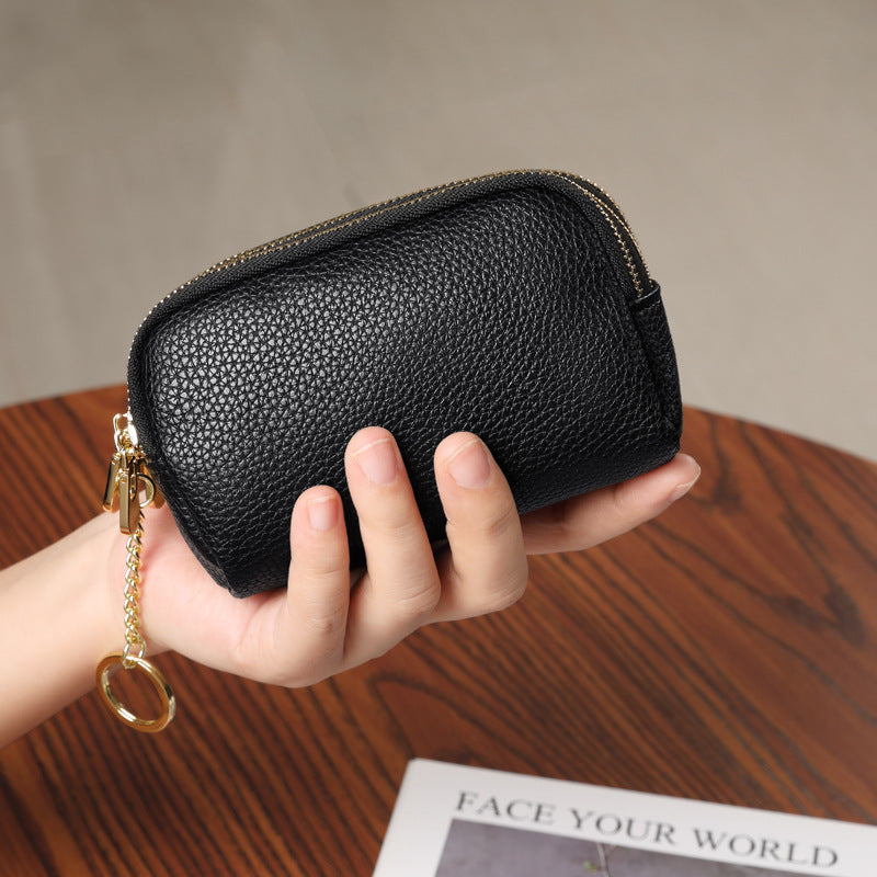 Compact Textured Leather Coin Purse — product view 2