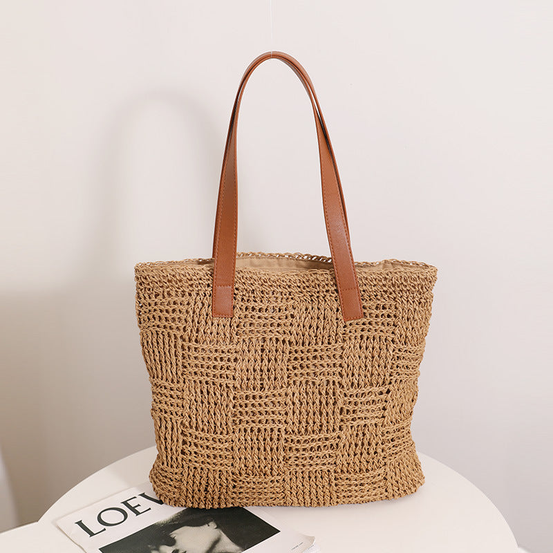 Natural braided tote bag LoungeYard — product view 4