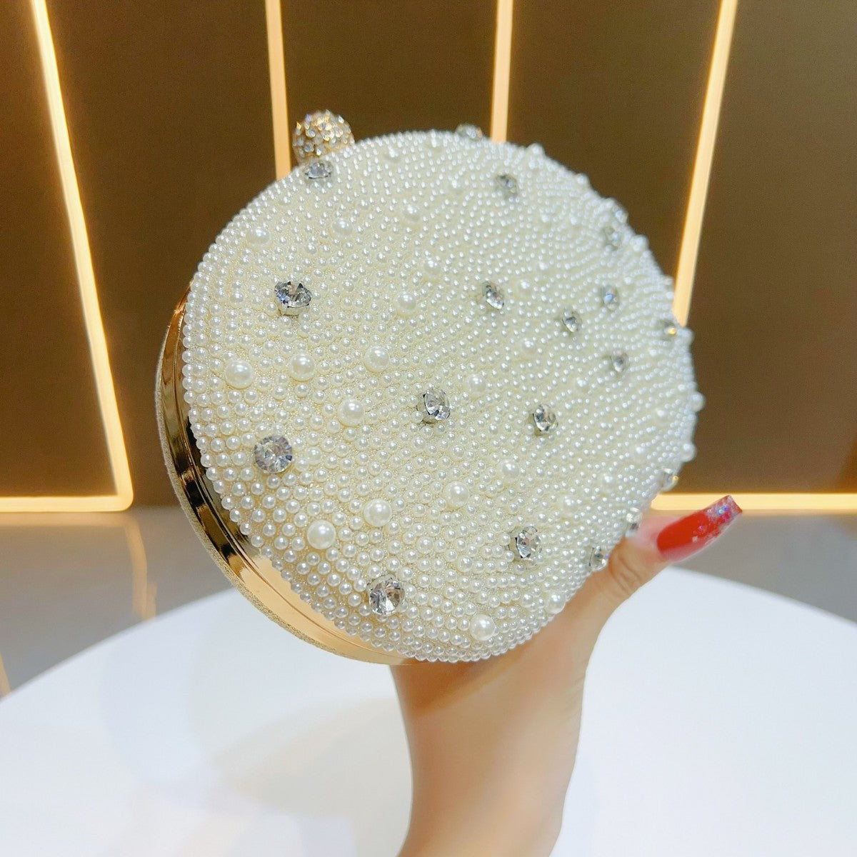 Pearled Decorative Evening Clutch — product view 2
