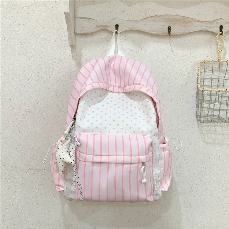 Charming Striped Patterned Backpack LoungeYard — product view 6