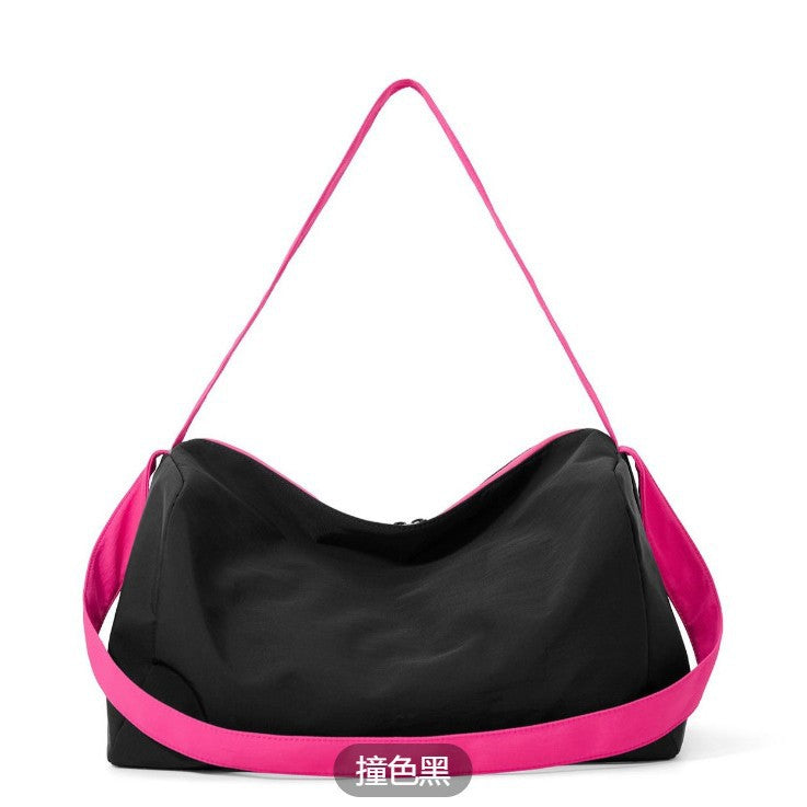 Lightweight Nylon Crescent Shoulder Bag with Wide Contrast Strap LoungeYard — product view 4