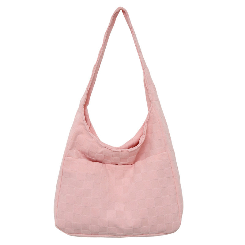 Stylish Checkerboard Patterned Hobo Bag — product view 3