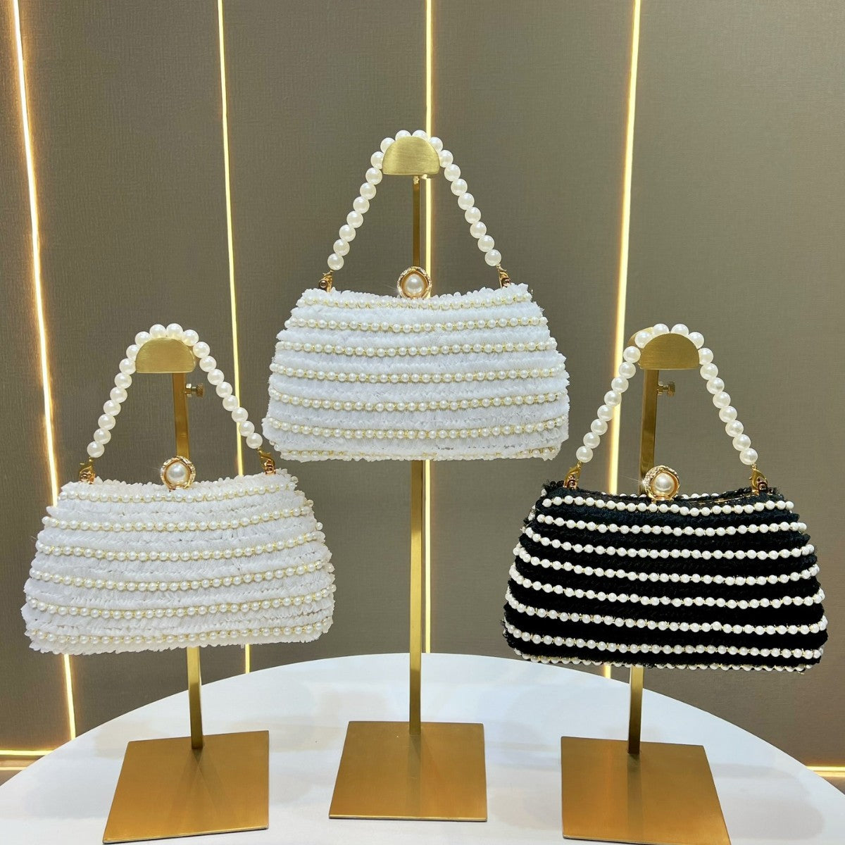 Elegant Pearl-Embellished Handbag — product view 4