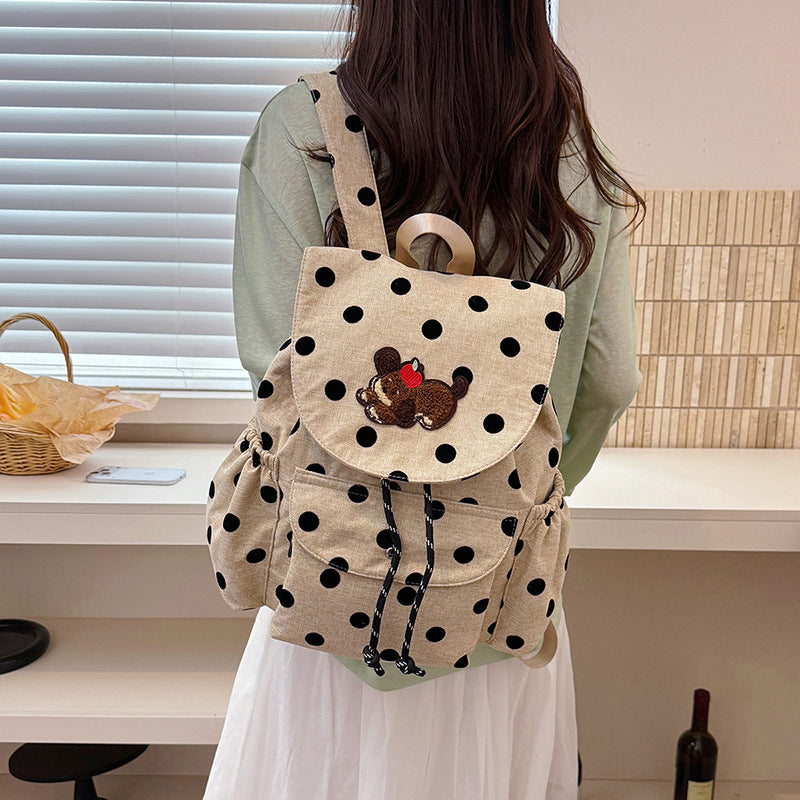 Playful Polka Dot Themed Backpack LoungeYard — product view 1