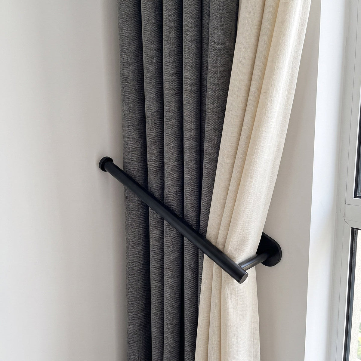 Minimalist Wall-Mounted Curtain Holdback Rod — product view 1