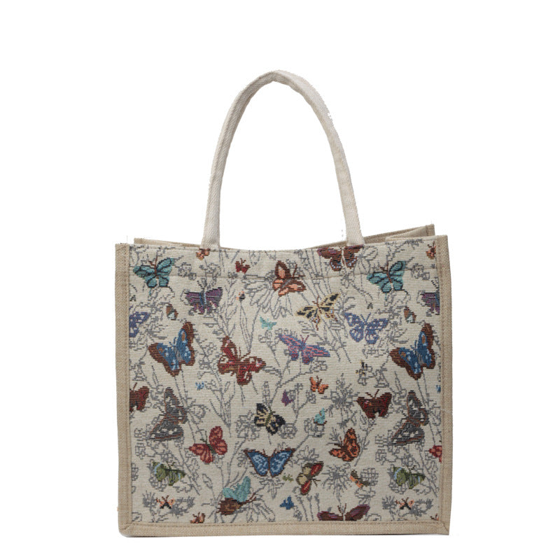 Decorative Butterfly Print Tote Bag — product view 5