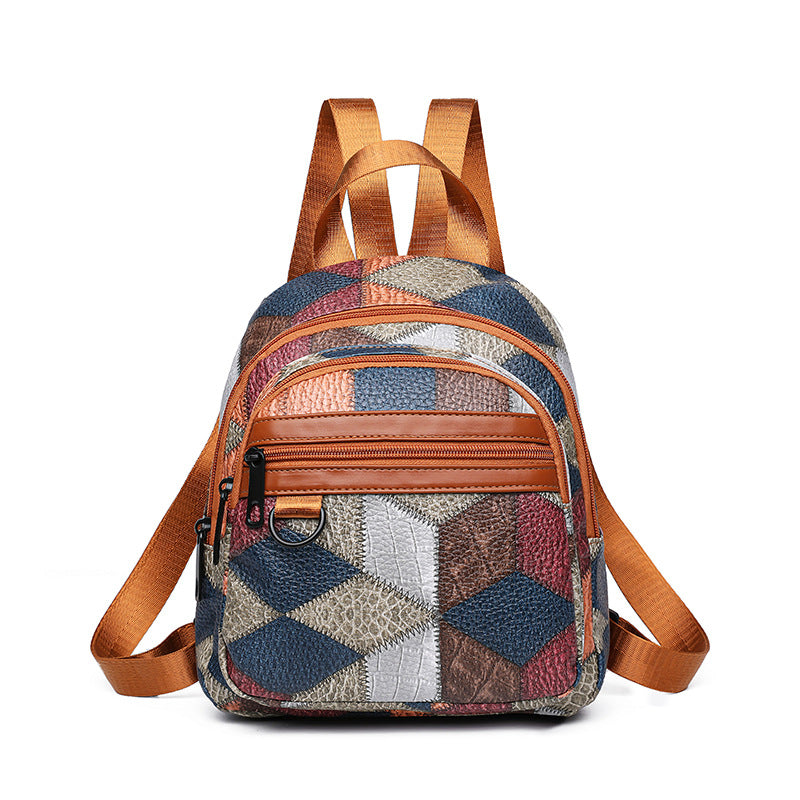 Women's Stylish Geometric Patterned Mini Backpack LoungeYard — product view 5