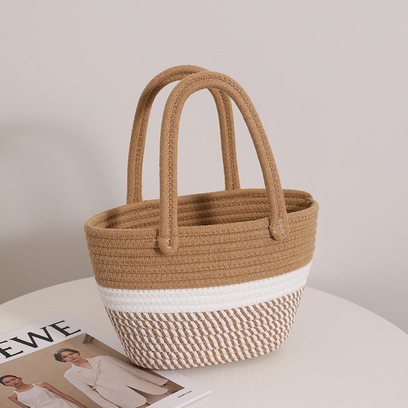Handmade basket bag with modern accents LoungeYard — product view 2