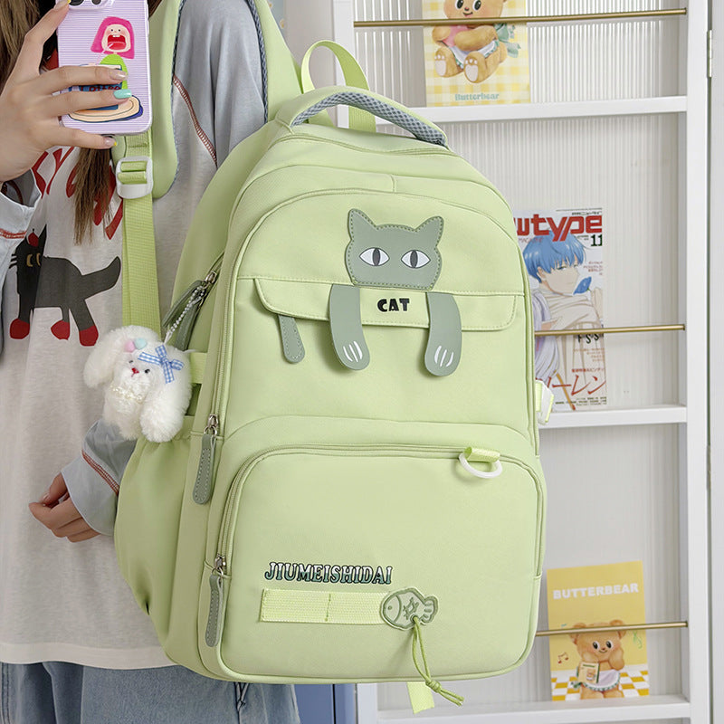 Playful Cat-Themed School Backpack LoungeYard — product view 3