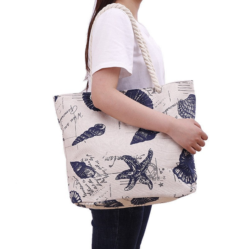 Beach bag with maritime shell motif LoungeYard — product view 4