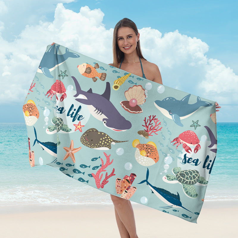 Beach towel with maritime star design LoungeYard — product view 7