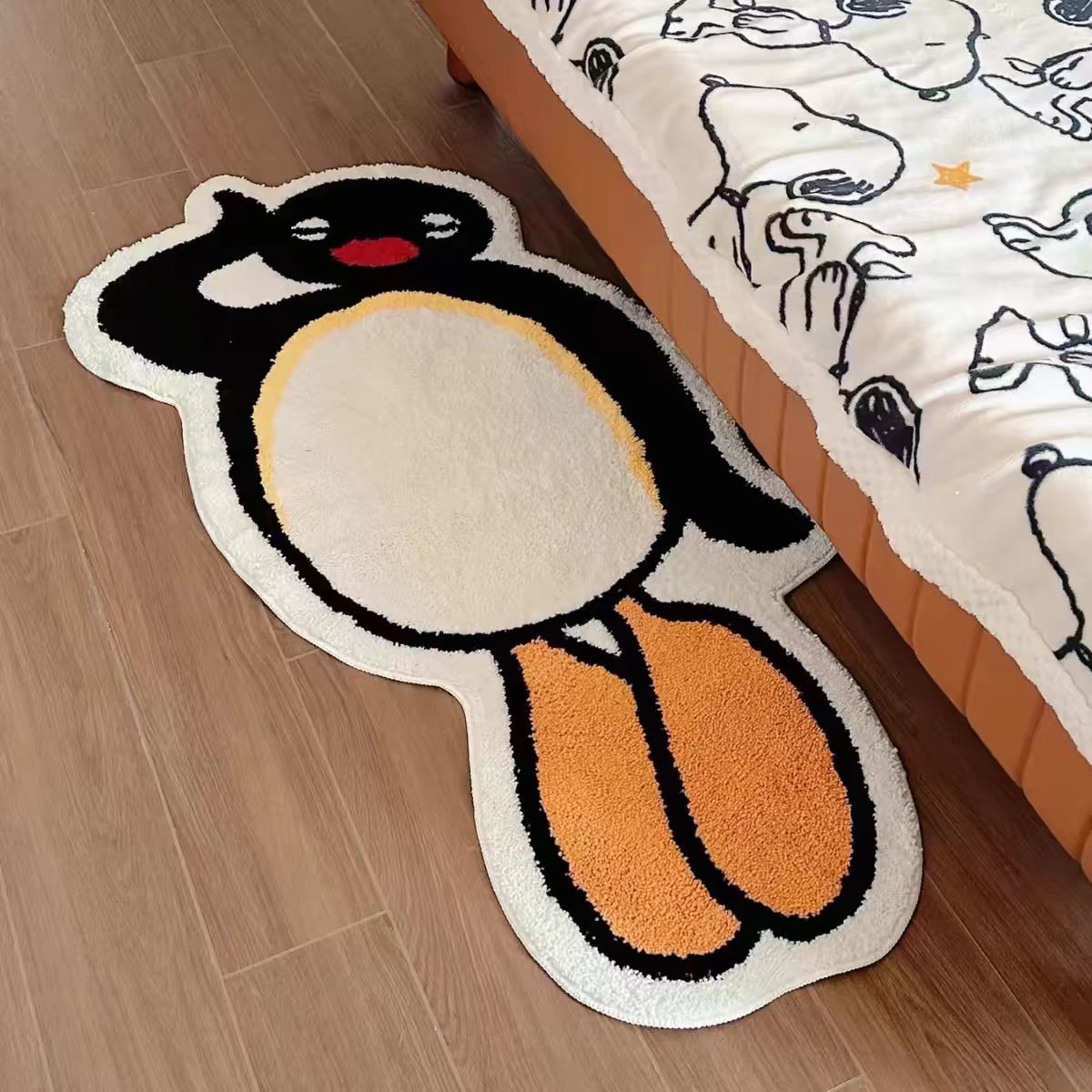 Playful Penguin-Shaped Plush Area Rug Bowlift — product view 2