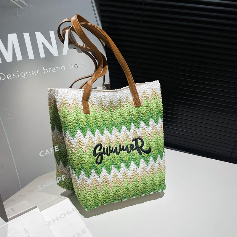 Boho Woven Straw Tote Bag — product view 7