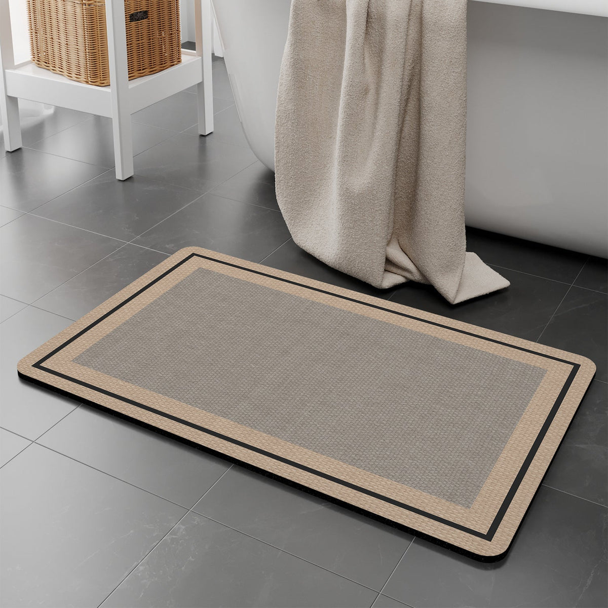 Modern Textured Bath Mat Bowlift — product view 6