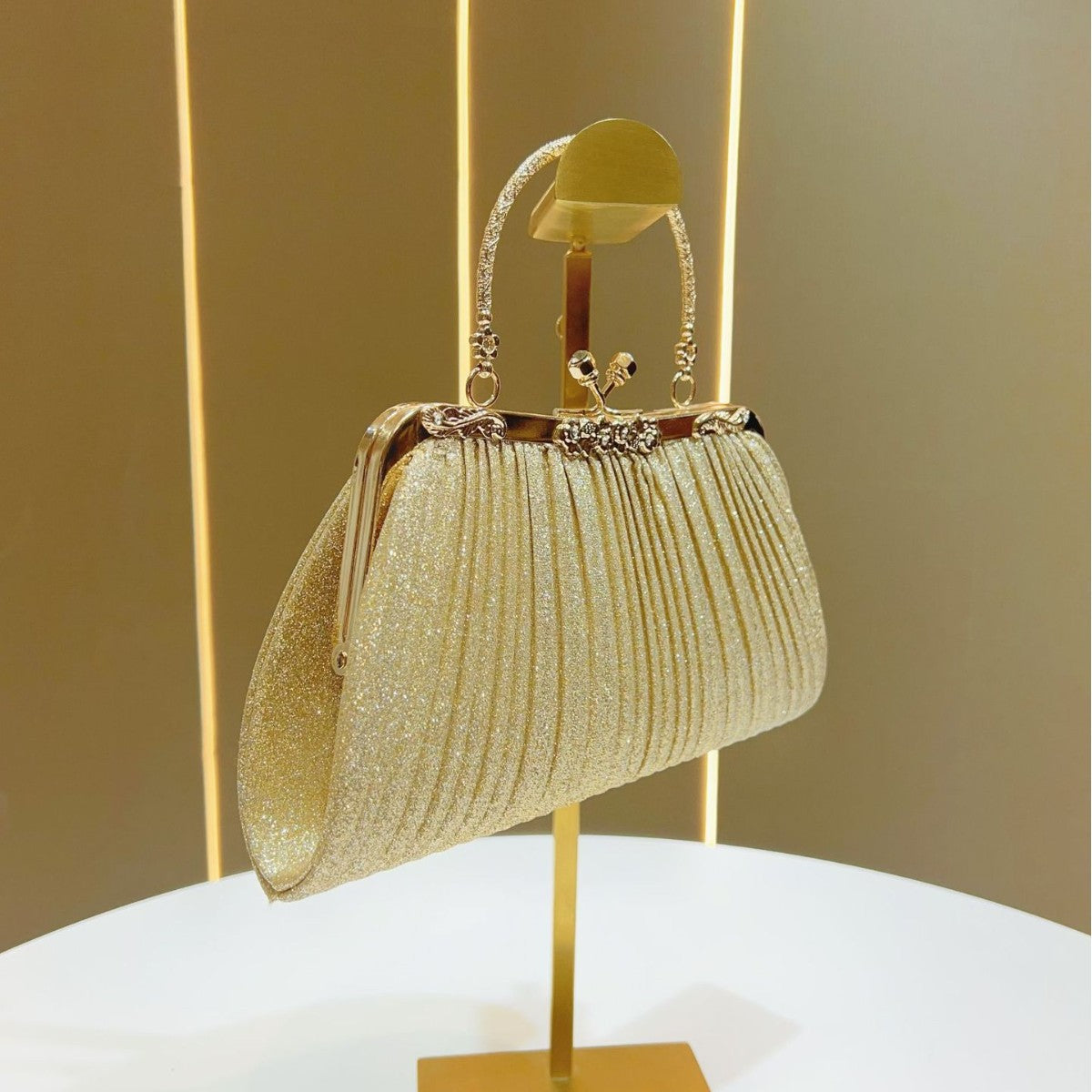 Pleated Glam Evening Handbag — product view 2