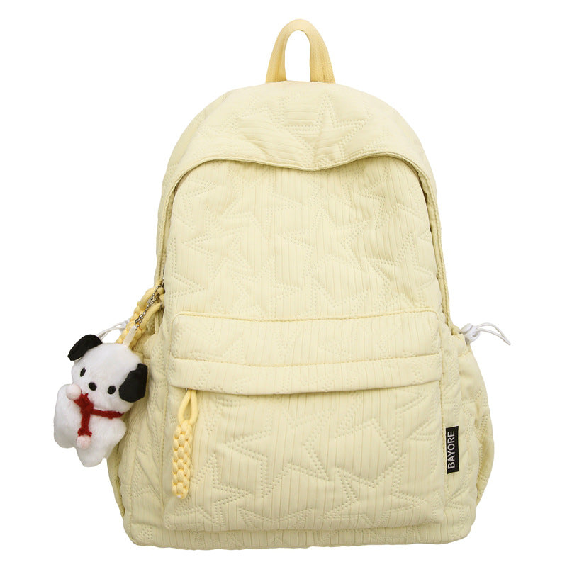Quilted Backpack with Decorative Charm LoungeYard — product view 5