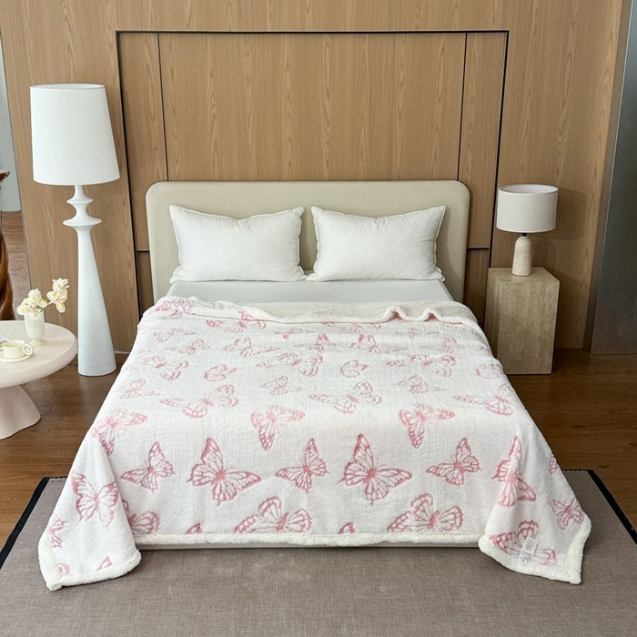 Soft Plush Butterfly Print Throw Blanket — product view 3