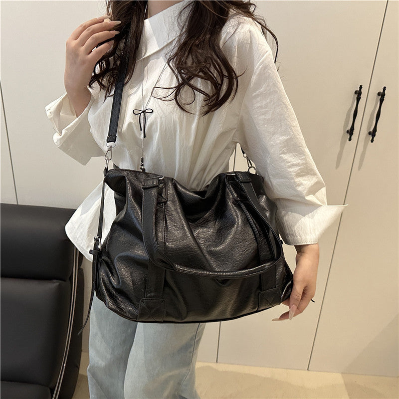 Luxurious Faux Leather Travel Tote Bag LoungeYard — product view 2