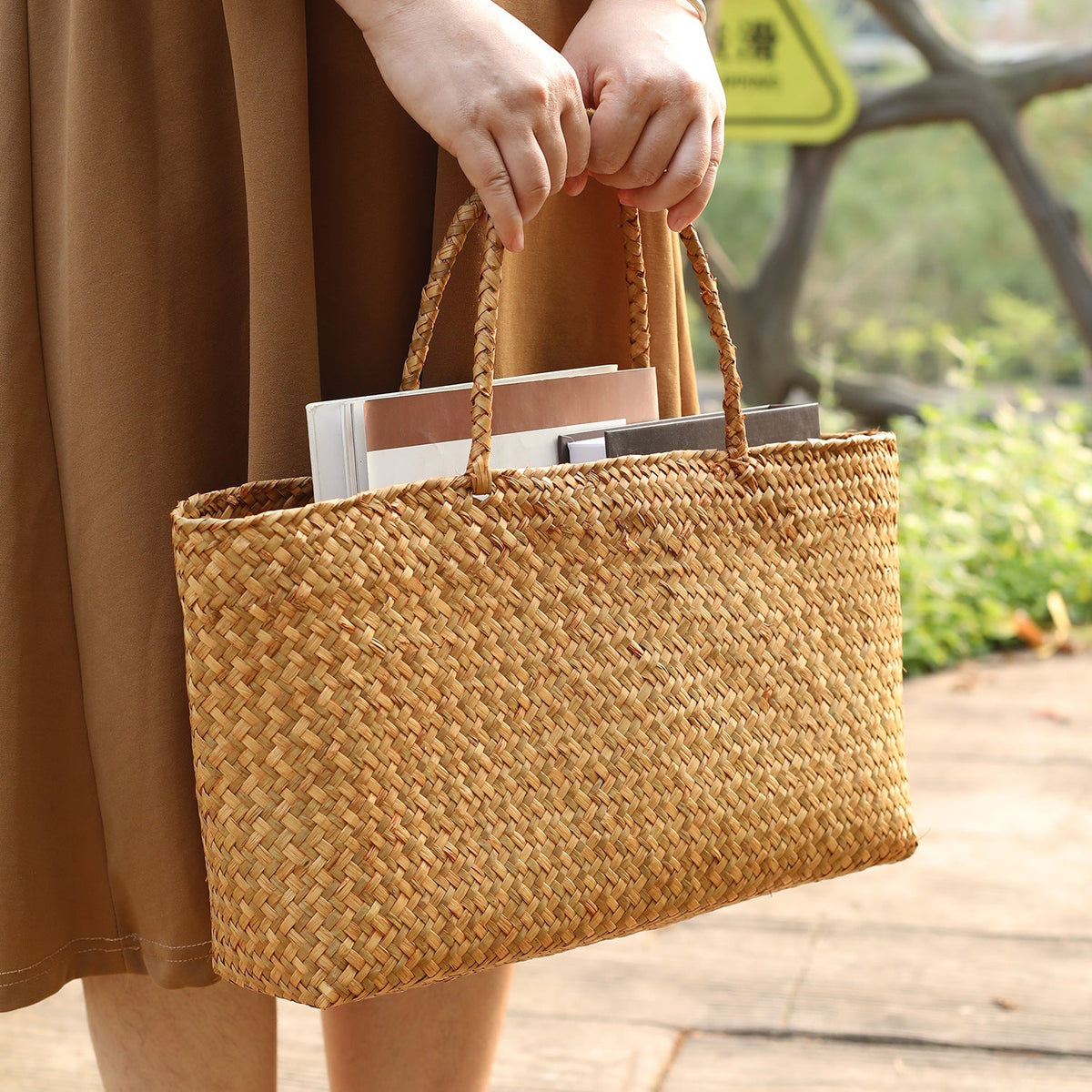 Extra-Large Handwoven Tote Bag LoungeYard — product view 3