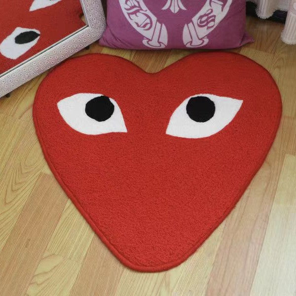Heart-Shaped Decorative Plush Rug Bowlift — product view 4