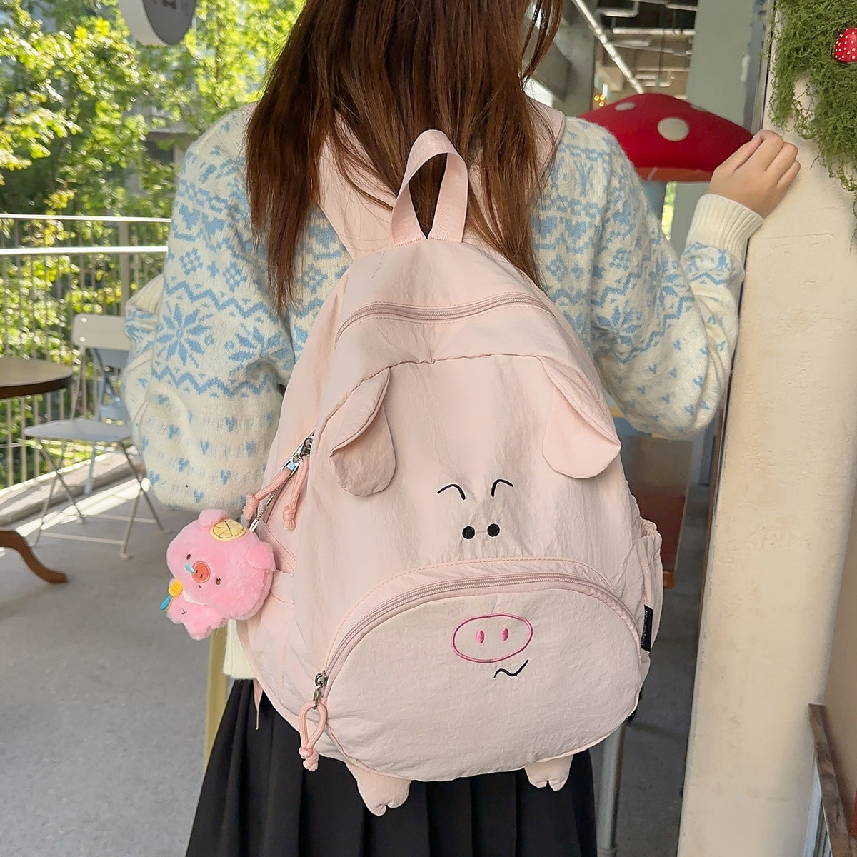 Cute Pig-Themed Backpack LoungeYard — product view 2