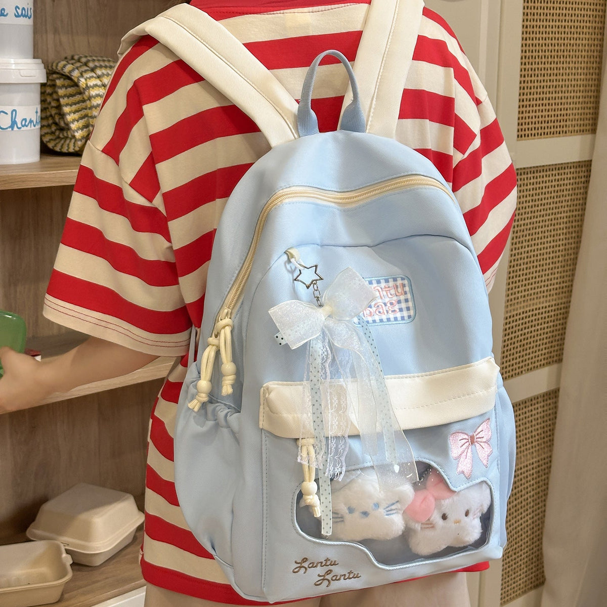 Cute Cartoon-Themed Plush Backpack LoungeYard — product view 3